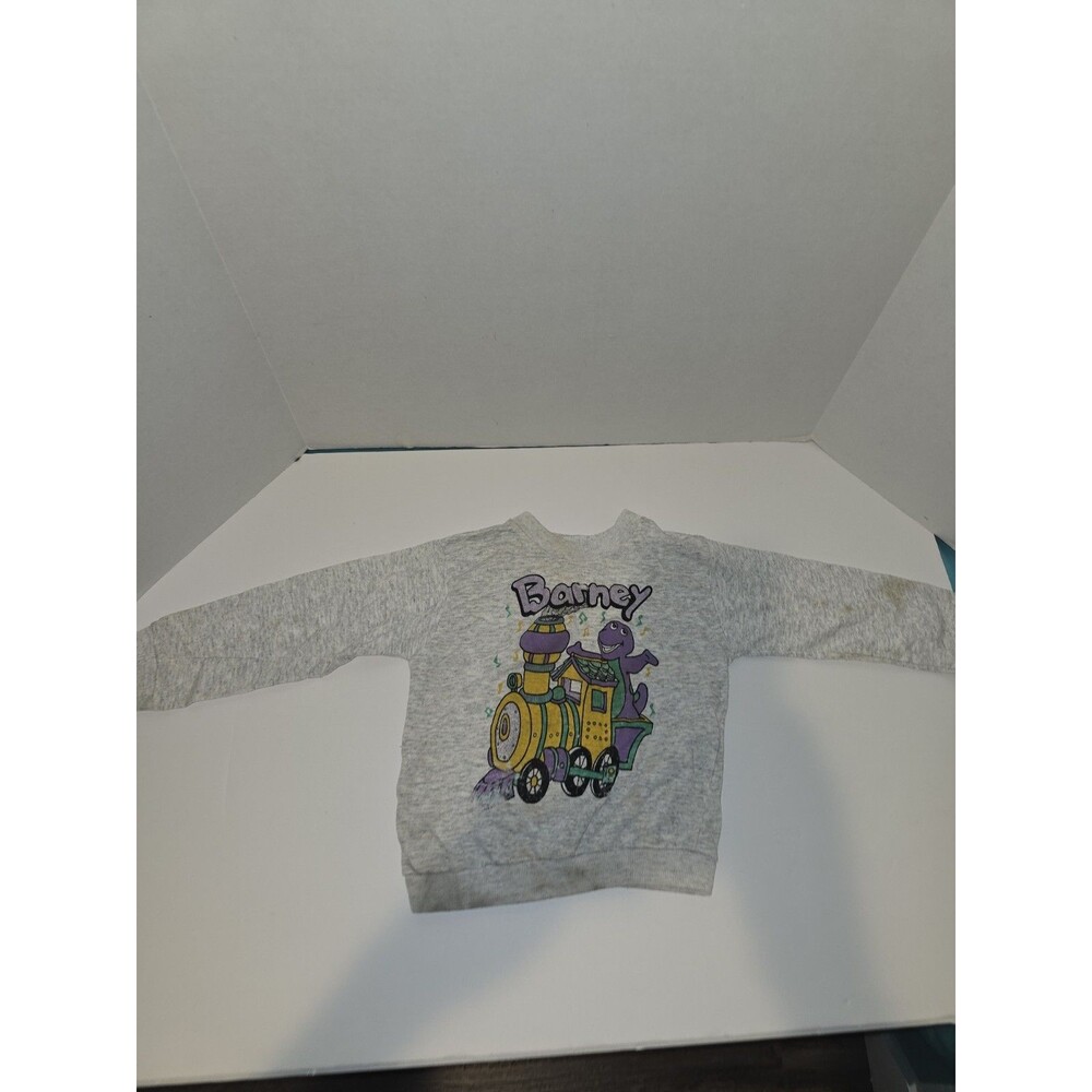 1992 Vintage Barney White Sweater Kids Size 4T #71
